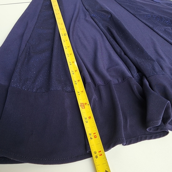 R&M Richards Navy Blue Spark Stretch Knee Length Sleeveless Dress Sz 8P - Picture 11 of 13